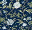 York Courtyard Botanical Blue Wallpaper
