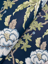 York Courtyard Botanical Blue Wallpaper