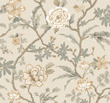 York Courtyard Botanical Neutral Wallpaper