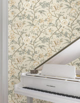 York Courtyard Botanical Neutral Wallpaper