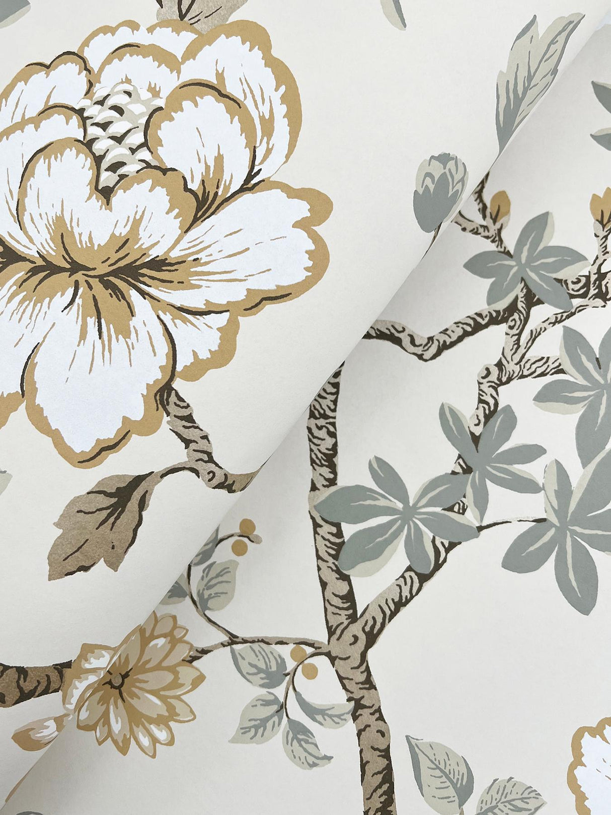 York Courtyard Botanical Neutral Wallpaper