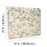 York Courtyard Botanical Neutral Wallpaper