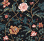 York Courtyard Botanical Black Wallpaper