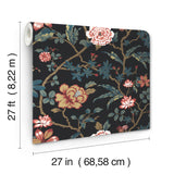 York Courtyard Botanical Black Wallpaper