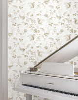 York Floral Lace Neutral Wallpaper