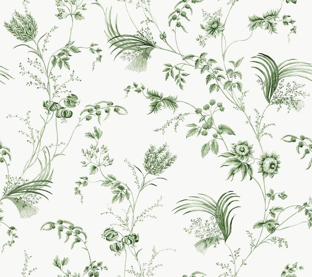 York Floral Lace Green Wallpaper