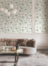 York Floral Lace Green Wallpaper