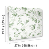 York Floral Lace Green Wallpaper