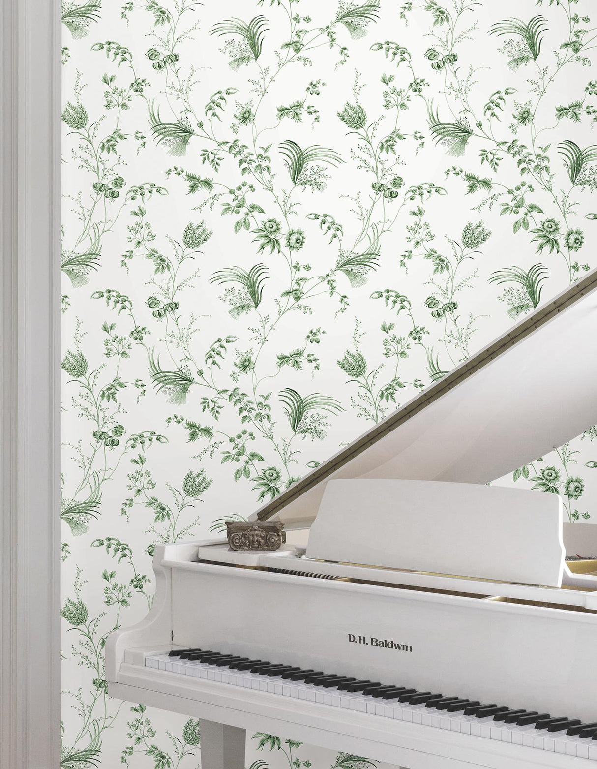 York Floral Lace Green Wallpaper