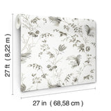 York Floral Lace Black Wallpaper