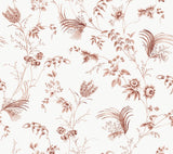 York Floral Lace Red Wallpaper