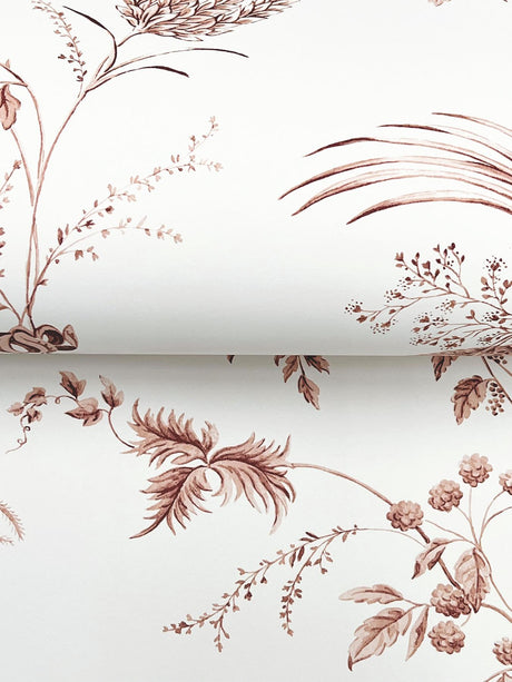 York Floral Lace Red Wallpaper