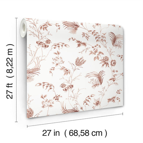 York Floral Lace Red Wallpaper