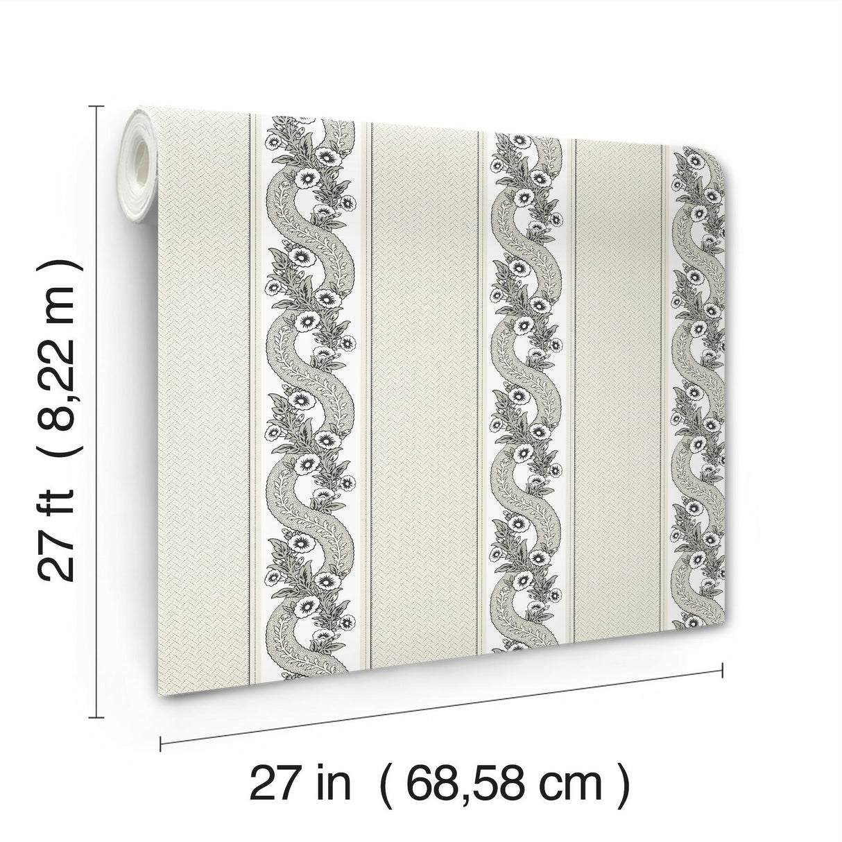 York Abbey's Garland White Wallpaper