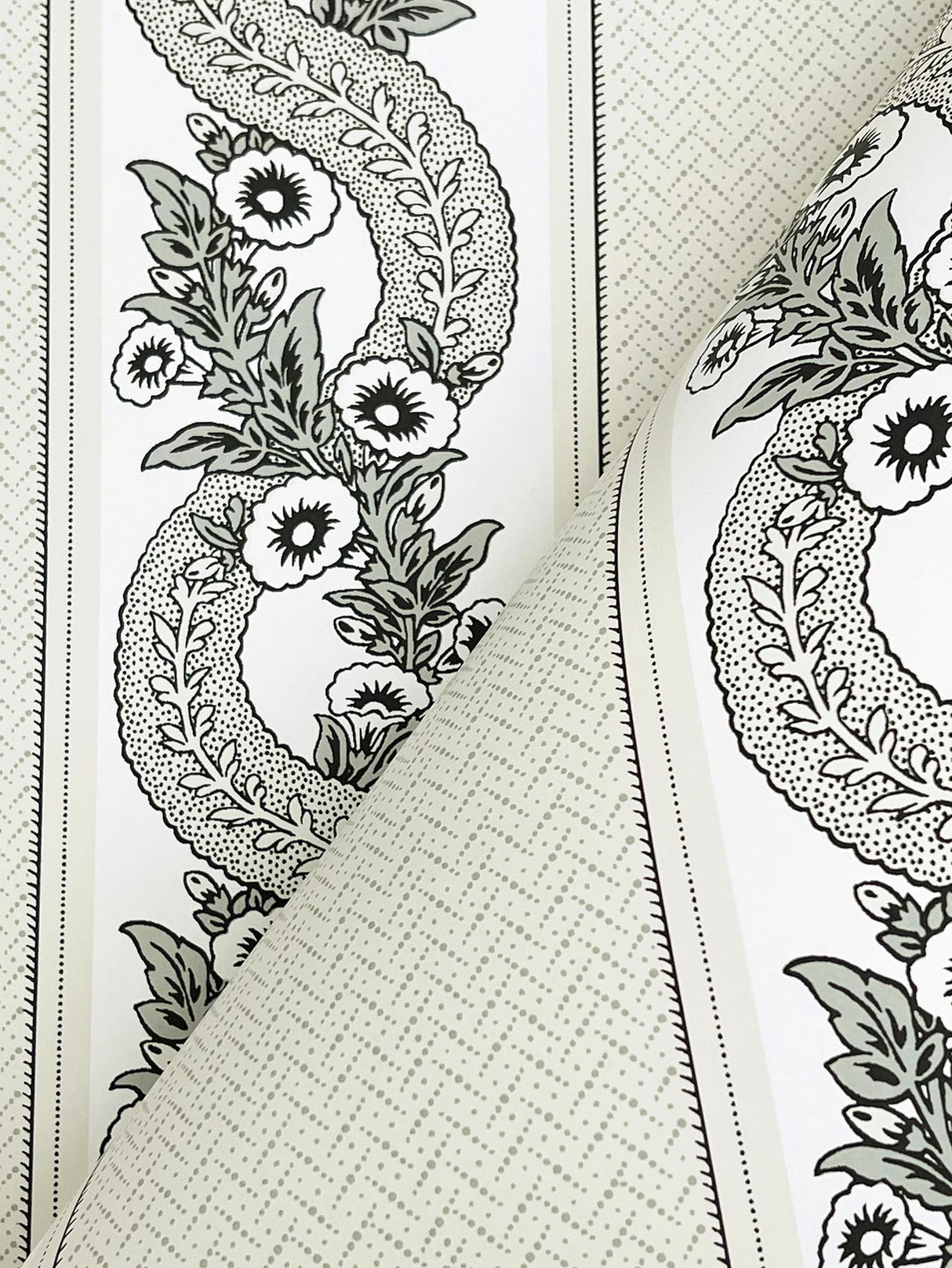 York Abbey's Garland White Wallpaper