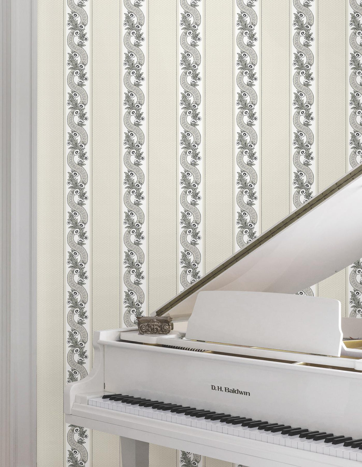 York Abbey's Garland White Wallpaper