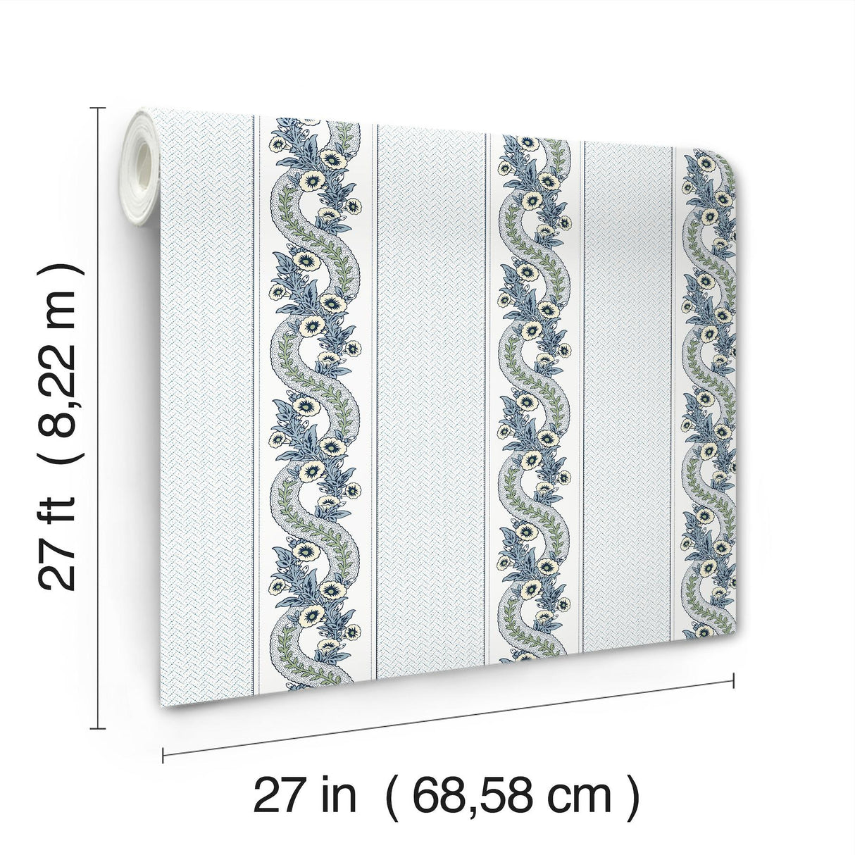 York Abbey's Garland Blue Wallpaper