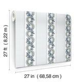 York Abbey's Garland Blue Wallpaper