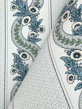 York Abbey's Garland Blue Wallpaper