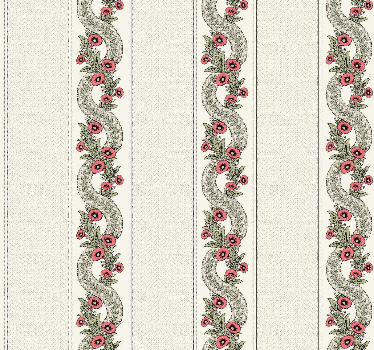 York Abbey's Garland Red Wallpaper
