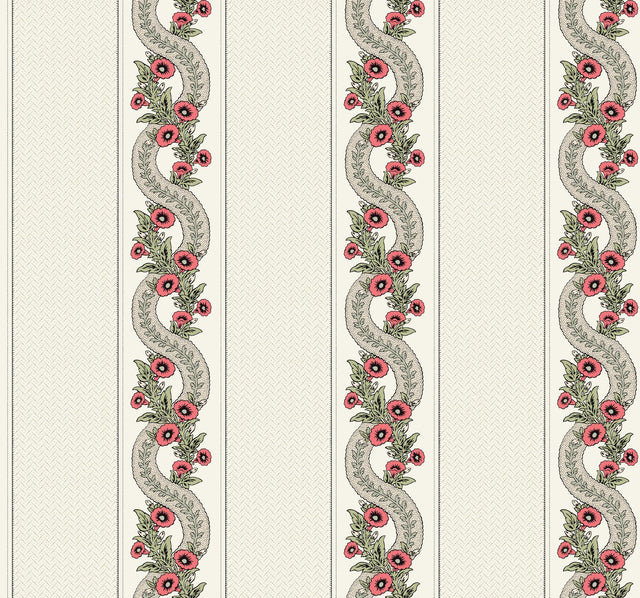 York Abbey's Garland Red Wallpaper