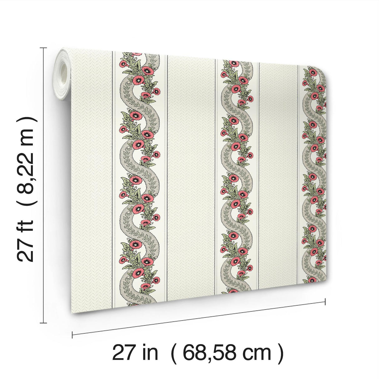 York Abbey's Garland Red Wallpaper