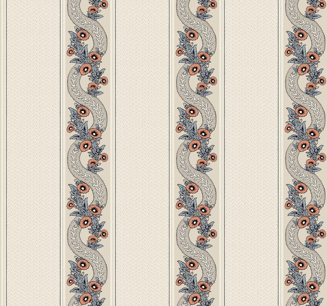 York Abbey's Garland Orange Wallpaper