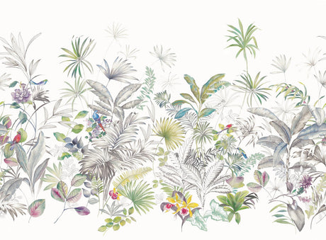York Wallcoverings Tropical Green Wall White Mural