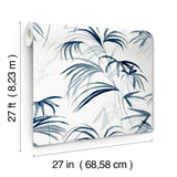 Candice Olson Inky Blue Palms Blue Wallpaper