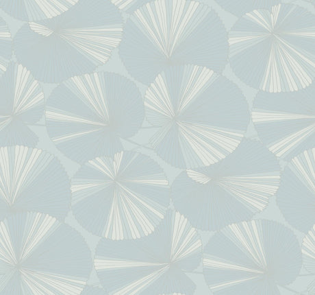 Candice Olson Layered Spa Lily Pads Blue Wallpaper