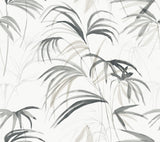 Candice Olson Inky Black Palms Black Wallpaper