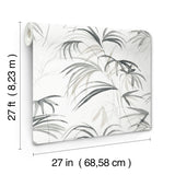 Candice Olson Inky Black Palms Black Wallpaper