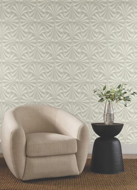 Candice Olson Sculpted Taupe Fans Brown Wallpaper