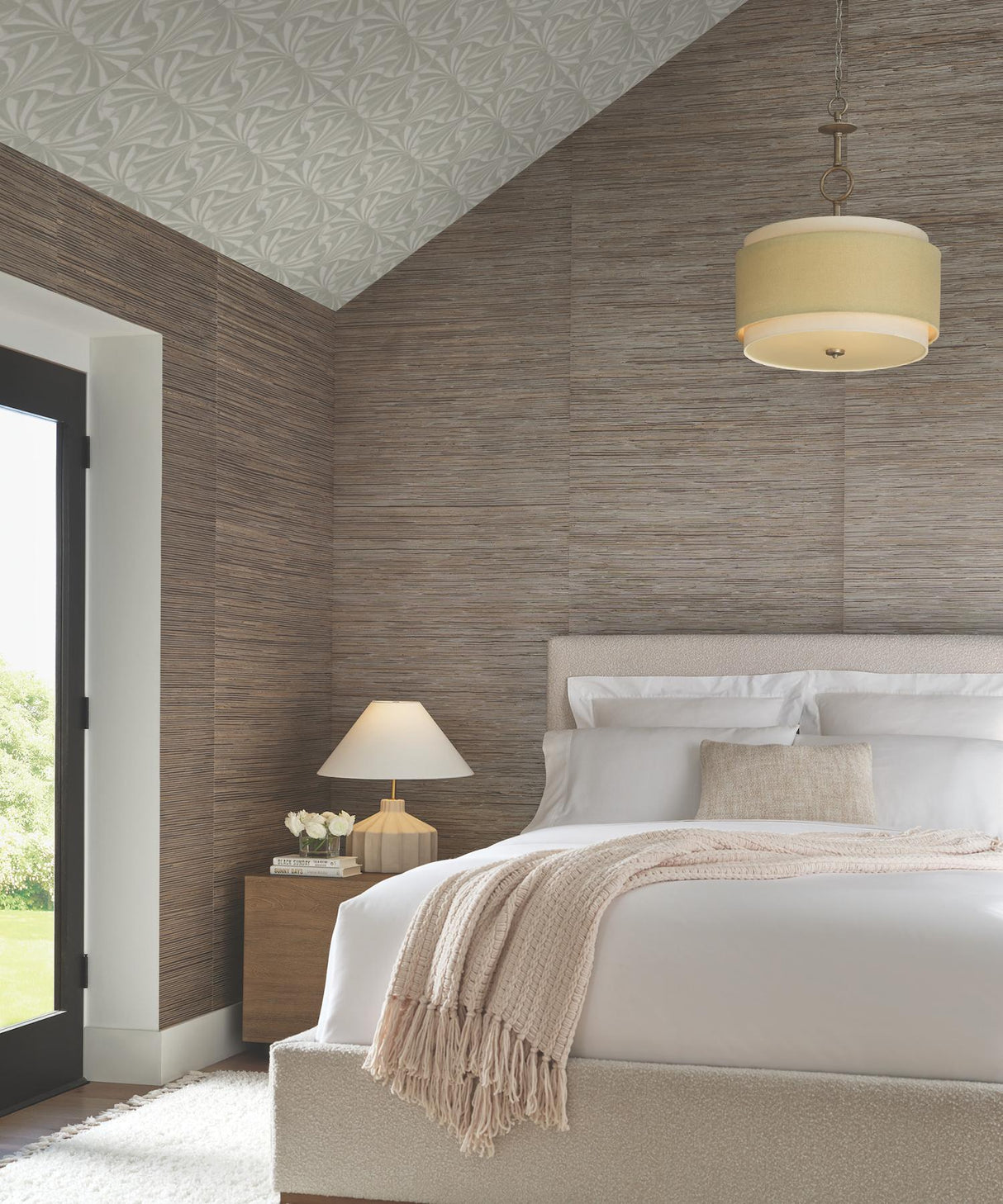 Candice Olson Sculpted Taupe Fans Brown Wallpaper