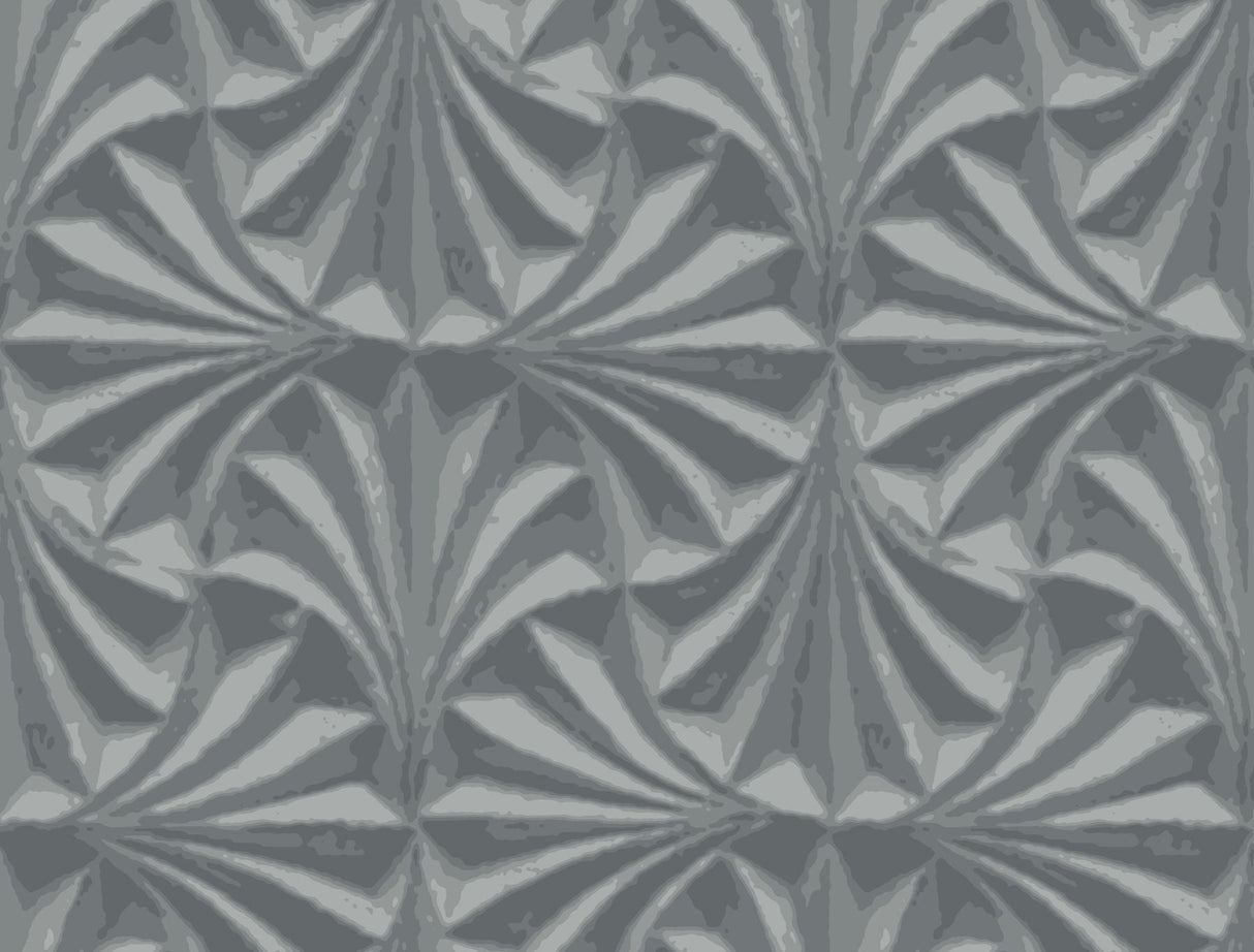 Candice Olson Sculpted Charcoal Fans Grey Wallpaper