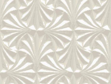 Candice Olson Sculpted Ivory Fans Off-White Wallpaper