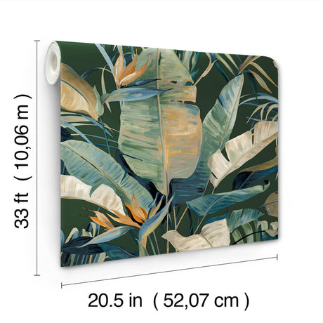 Candice Olson Tropical Green Cabana Green Wallpaper