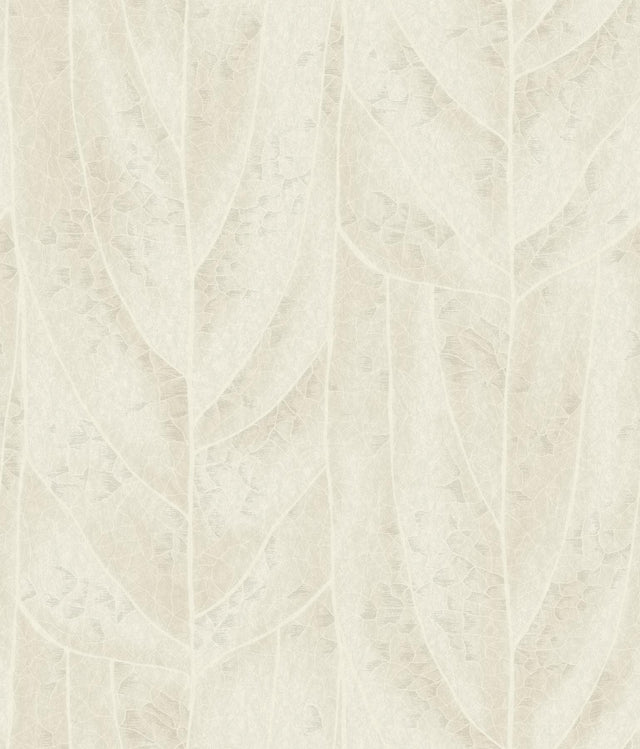 Candice Olson Dicot Neutral Leaf Grey Wallpaper