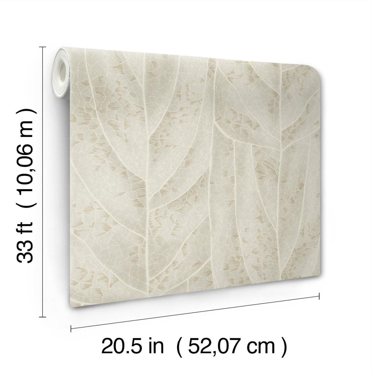 Candice Olson Dicot Beige Leaf Beige Wallpaper