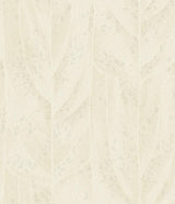 Candice Olson Dicot Pearl Leaf White Wallpaper