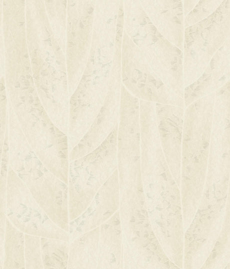 Candice Olson Dicot Pearl Leaf White Wallpaper