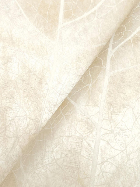 Candice Olson Dicot Pearl Leaf White Wallpaper