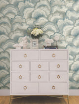 Candice Olson Abalone Mist Fans Blue Wallpaper