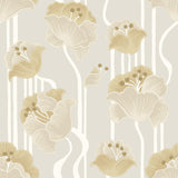 York Wallcoverings Shirley Neutral Deco Floral Peel & Stick Beige Wallpaper