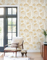 York Wallcoverings Shirley Neutral Deco Floral Peel & Stick Beige Wallpaper