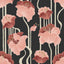 York Wallcoverings Shirley Coral Deco Floral Peel & Stick Pink Wallpaper