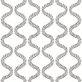 York Wallcoverings Florentine Soft Black Vine Trellis Peel & Stick Black Wallpaper