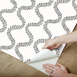 York Wallcoverings Florentine Soft Black Vine Trellis Peel & Stick Black Wallpaper