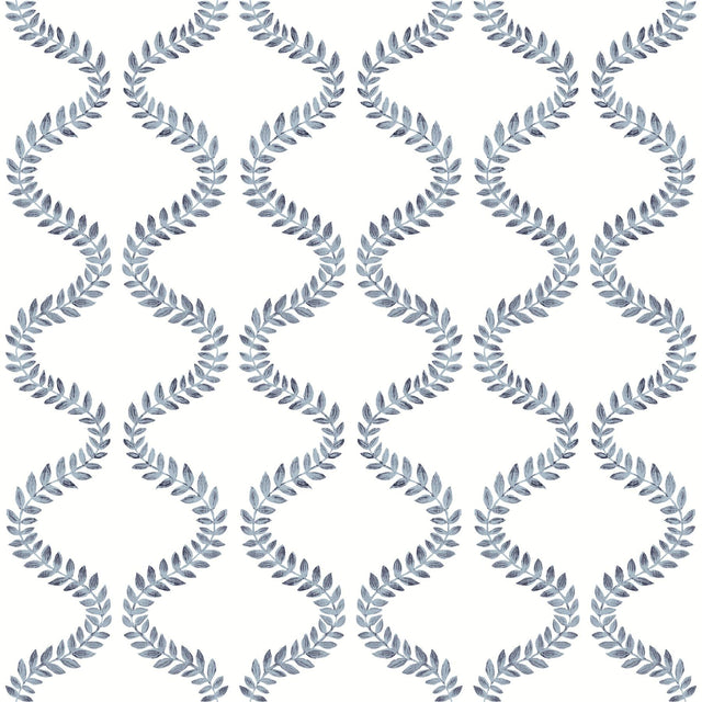 York Wallcoverings Florentine Blue Vine Trellis Peel & Stick Blue Wallpaper