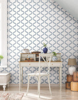York Wallcoverings Florentine Blue Vine Trellis Peel & Stick Blue Wallpaper